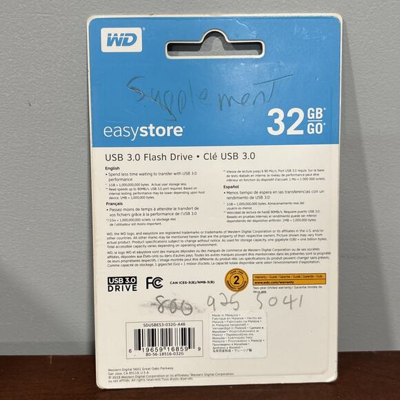 WD Western Digital Easystore USB 3.0 Flash Drive 32GB - Picture 2 of 3